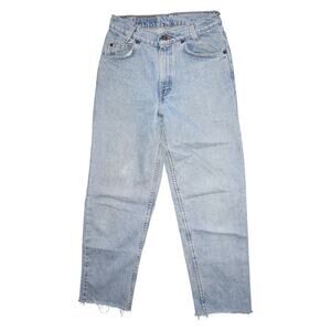 Vintage Levi’s 550 Relaxed Taper Jeans – Made in USA – Size 27x30 – Raw Hem